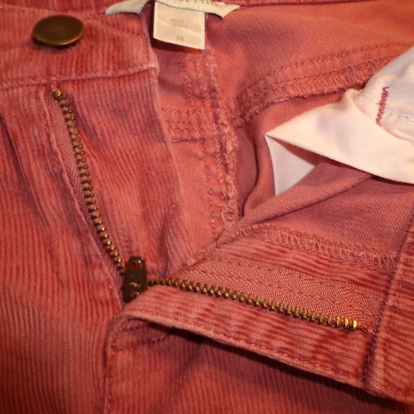 Garnet Hill Slim 5-Pocket Cord Size 2 Rose Zip/Button Closure - Picture 9 of 13